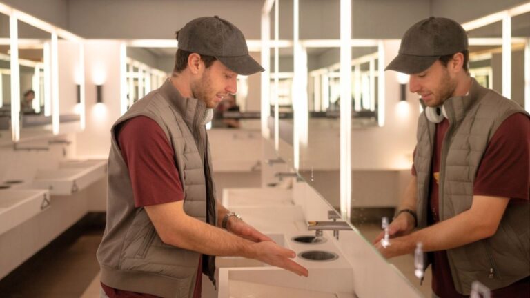 Traveler says he ducked into a restaurant bathroom while waiting on his golf buddies — and ended up drawing on a man who offered to sell him deodorant before saying he could just stab him and take his money