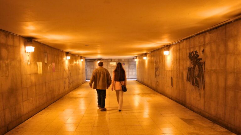 Man says four men followed him and his girlfriend into a concrete tunnel in downtown Los Angeles — and his girlfriend whispered that they were planning to bash his head in and assault her