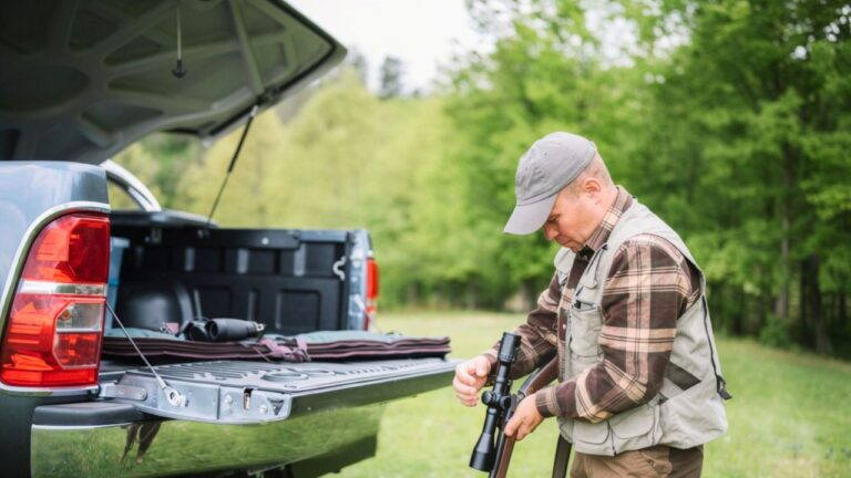 Hunter says a neighbor chained the gate shut over their own lock — and when they cut it off to get out, he popped up behind the trucks with a rifle and started screaming that he was going to shoot