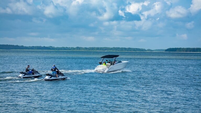 Jet Skiers Buzzed a Fishing Boat Until One Cut Too Close and Caught Two Lines at Once