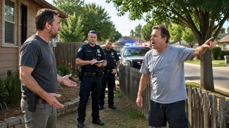 Neighbor Keeps Screaming That a Homeowner Is Pointing a Gun at Him — But the Homeowner Says It’s a False Police Accusation