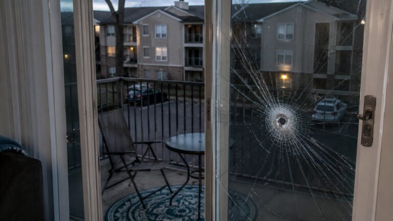 Apartment Resident Comes Home After a 14-Hour Shift to Find a Bullet Shattered Their Balcony Door — Then Learns the Neighbor Fired It While Unloading a Gun