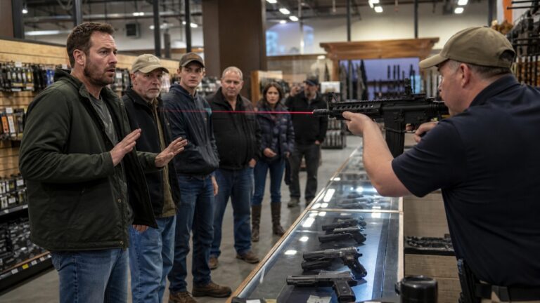 Cabela’s customer says an employee pointed a laser-equipped AR directly at him — and then swept a whole line of shoppers with it