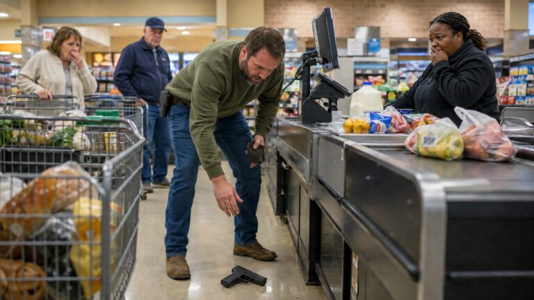 Gun Owner Says His Holster Broke in a Grocery Store — Then His Pistol Hit the Checkout Floor in Front of Everyone