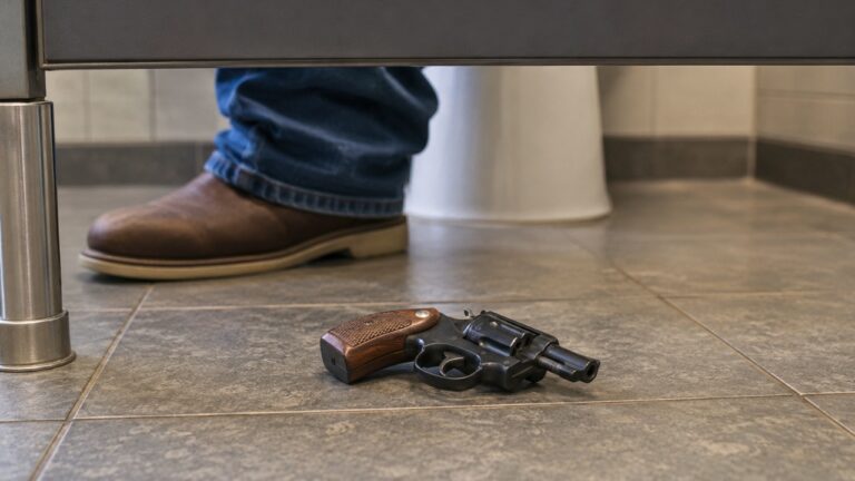 Gun owner says his J-frame fell out in a bathroom stall — and he was lucky nobody else was in there when it hit