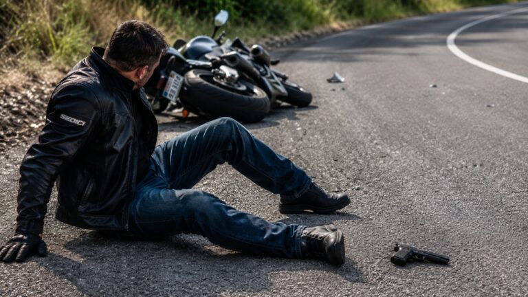 Carrier says his holster broke in a motorcycle wreck — and his XD went skidding across the blacktop while he watched