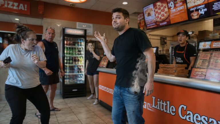 Carrier says one guy fired his gun in his pocket inside a Little Caesars — and then tried to act like nothing had happened