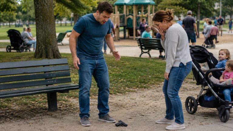 Carrier says his gun fell out at the park while he was talking to another parent — and the whole moment turned painfully public fast