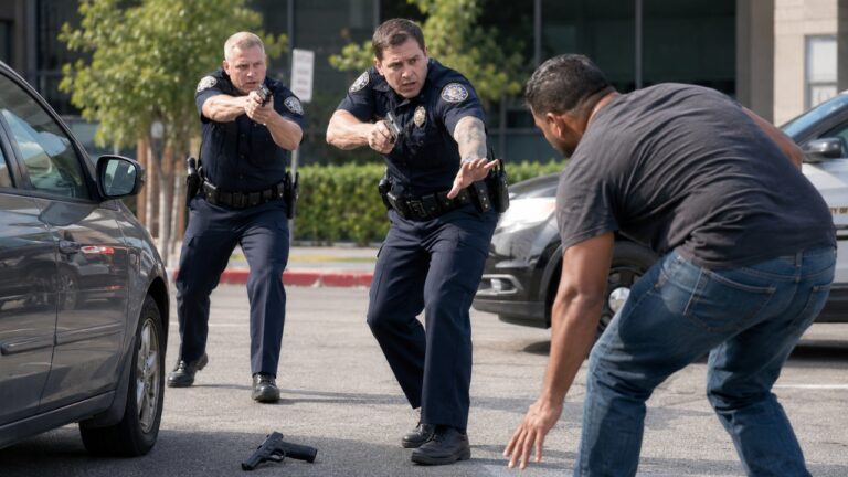 Carrier says a man was shot by police while trying to pick up the gun that had just fallen out of his holster — and the thread turned into a hard argument about what failed first