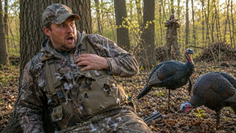 Turkey Hunter Says Another Hunter Shot at His Decoys — Then the Ricochet Peppered Him and Ruined His Vest
