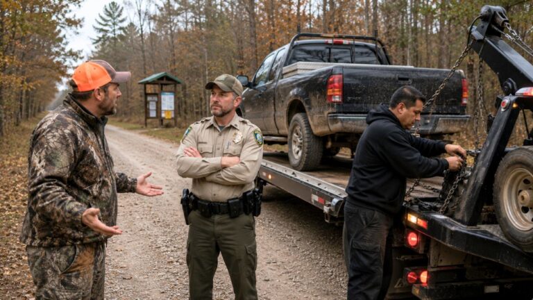 Hunter’s Truck Is Towed From a Public Land Access Road — Then the Tow Company Charges $800 and Says a Game Warden Authorized the Call
