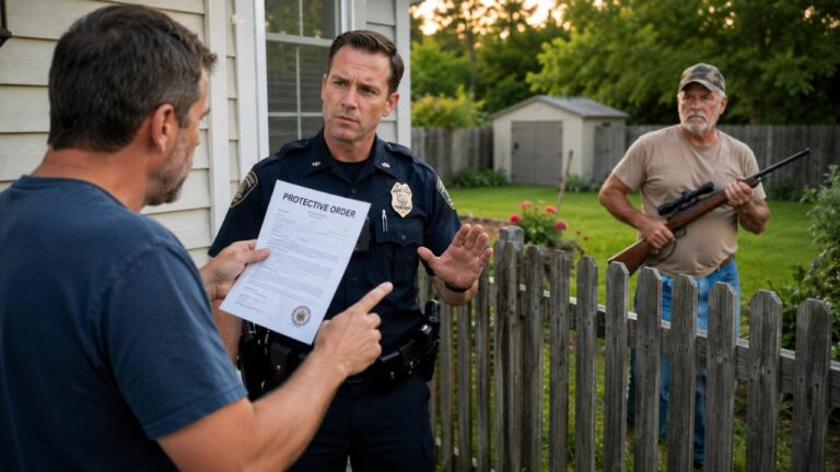 Man Gets a Protective Order Against an Armed Neighbor — Then Police Say It Only Applies Inside the Home, Not in the Yard
