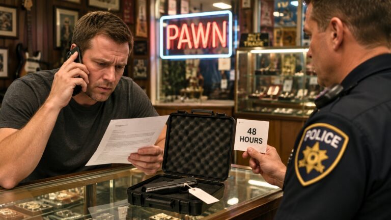 Pawn Shop Calls Four Years After a Theft to Say the Pistol Just Came In — Then Police Say He Has 48 Hours Before It’s Destroyed