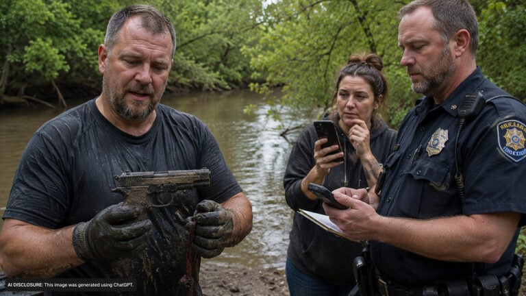Magnet Fisher Pulls a Pistol From a Creek and Runs the Serial — Then Discovers It Was Reported Stolen in a Burglary Back in 2004