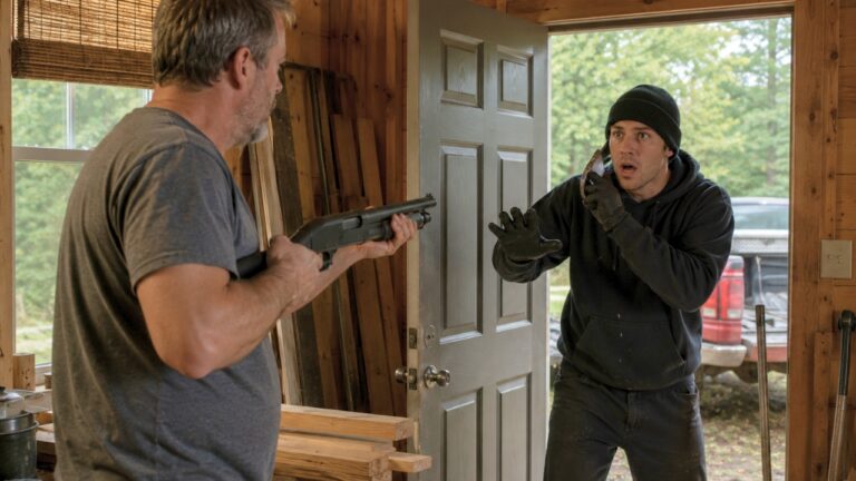 Homeowner Catches a Trespasser Stealing Lumber — Then the Trespasser Calls Police After Seeing the Shotgun