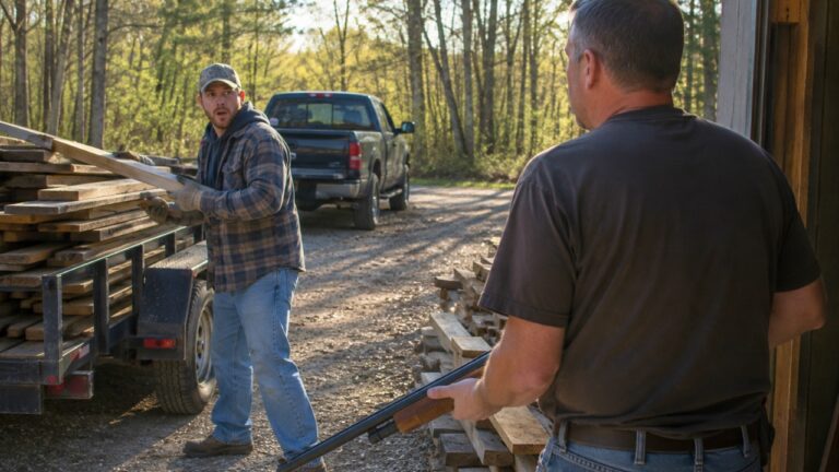 Homeowner Says a Trespasser Was Stealing Lumber, Then Called Police After Seeing the Shotgun