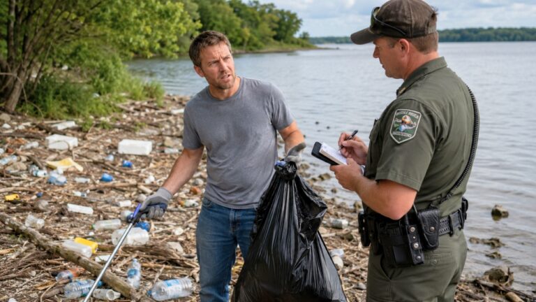 Man Says His Friend Was Ticketed for Fishing Without a License — Even Though He Says They Were Just Pulling Trash From the Lake