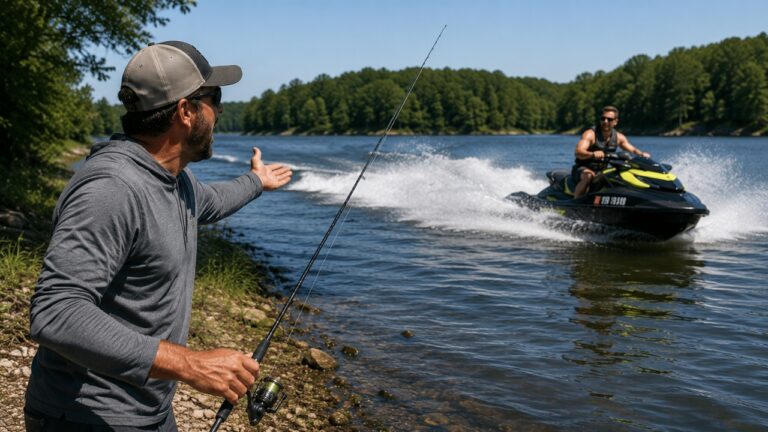 Shore Angler Says “He Buzzed My Fishing Spot” After a Jet Ski Pass Ruined the Bank