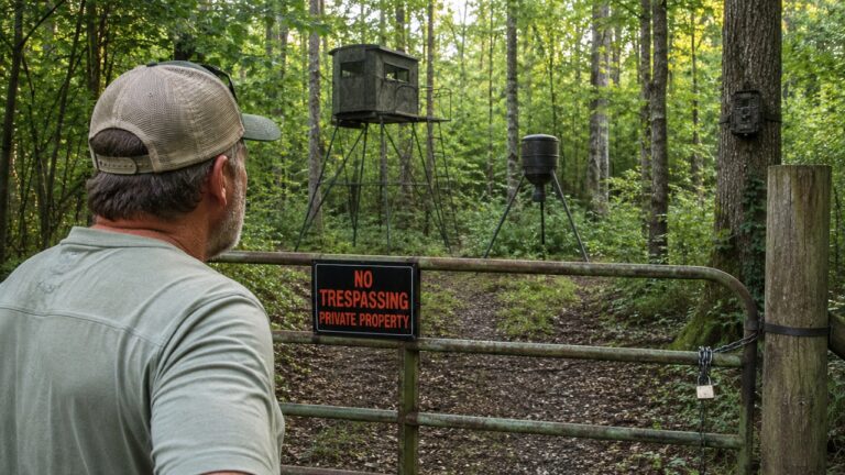 Landowner Finds a Stand, Feeder, and Trail Cam Set Up Behind a Locked Gate