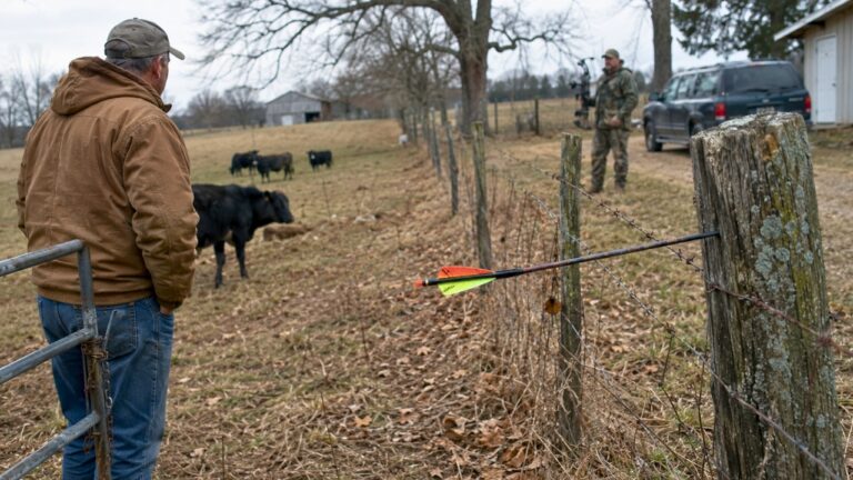 Landowner Says a Law-Enforcement Neighbor Keeps Shooting Arrows Across the Property Line Near Livestock and Hunters