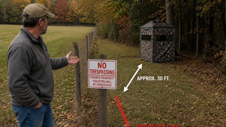 Landowner Takes Down a Treestand Facing His Property — Then a Hunting Blind Appears Thirty Feet From the Line