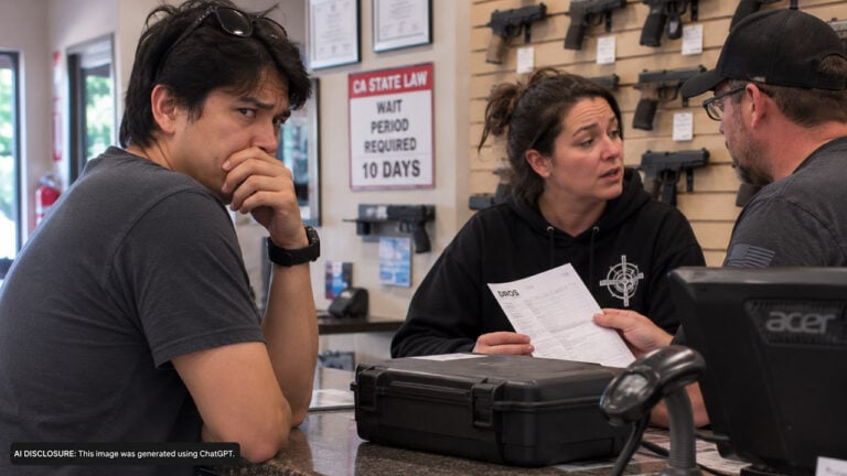 A California Buyer Finishes His 10-Day Wait and Goes to Pick Up His New Firearm — Then Overhears the Clerk Say It “Went Out on the 8th”