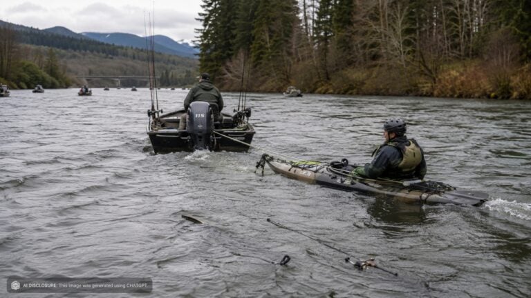 A Kayak Angler Is Struck and Flipped by a Fishing Boat on a Salmon River — Then the Boater Tows Him a Mile to the Ramp
