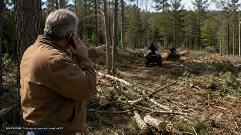 A Landowner Discovered Trespassers Cutting Down His Trees To Ride ATVs Through The Property — Then Called In The Authorities