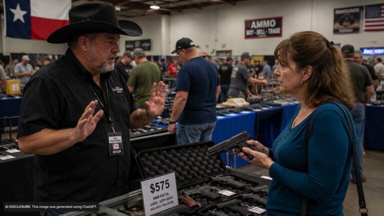 A Man’s Wife Picks Out a $575 Pistol at a Texas Gun Show — Then the Dealer Refuses to Sell It to Her on the Spot