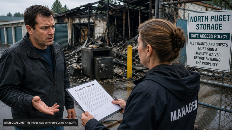 A Washington Storage Facility Burns Down and a Safe Inside Is Stolen — Then the Company Demands a Liability Waiver for Access