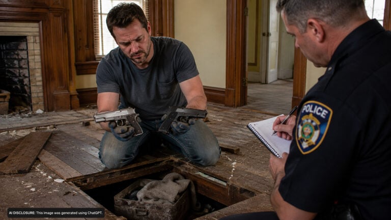 Man Inherits a House and Finds Two Handguns Hidden Under the Floorboards — But One Comes Back as Reported Stolen in a 1998 Burglary