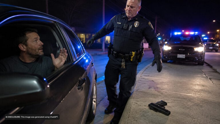 A Driver Tells Police He’s Legally Carrying During a Routine Traffic Stop — Then the Officer Throws His Pistol Onto the Concrete