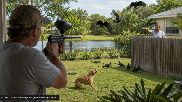 A Florida Man Shot Paintballs at Vultures That Attacked His Dog — Then a Neighbor a Mile Away Demanded $2,000 Over a Fake Gun Claim