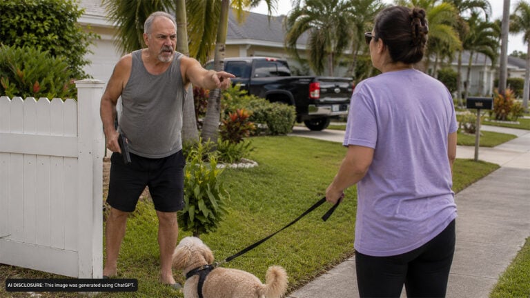 A Florida Neighbor Emerged From His Yard and Threatened to Shoot a Woman’s Leashed Dog — Then Asked Where She Lived