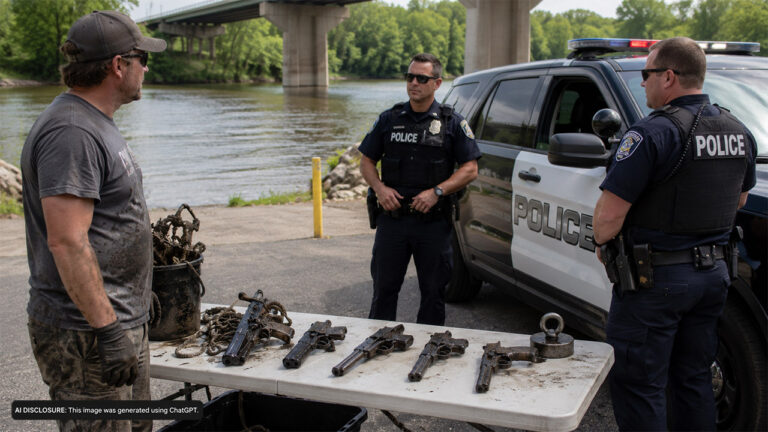 A Magnet Fisherman Found 5 Guns in Just 20 Minutes of Searching — Then Police Showed Up for a Completely Unrelated Reason