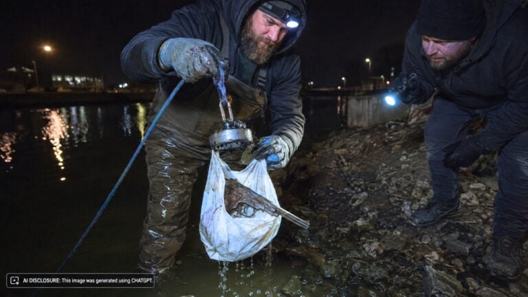 A Magnet Fisherman Pulled More Than 50 Firearms From the Water at Night — Then Found a 1942 Colt Wrapped in a Walmart Bag