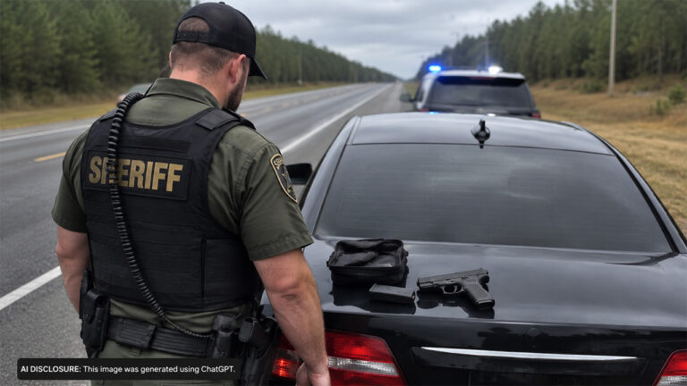A Missing License Plate Got Him Stopped on Mississippi Highway 79 — Then Deputies Found a Glock Stolen in Alabama