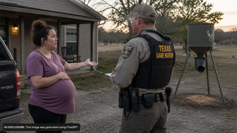 A Texas Woman 19 Days From Giving Birth Says Hunters Point a Deer Feeder at Her House — Then They Reply That ‘It’s Pointing Down’
