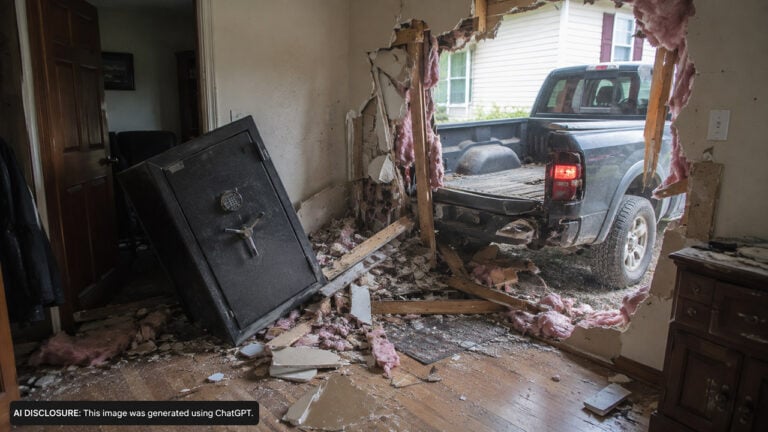 An Alleghany County, Virginia Burglar Used A Vehicle To Pull A Locked Gun Safe Through A House Wall — Then He Vanished