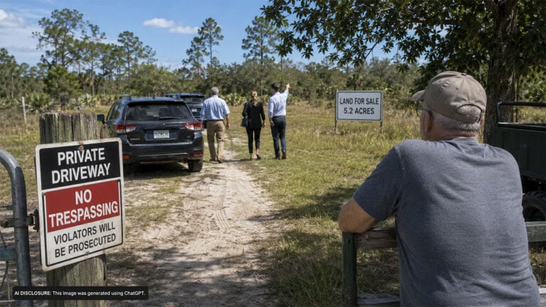 Realtors Kept Driving Up a Florida Farmer’s Marked Private Driveway — Then Walking 300 Feet Across His Land to Show a Landlocked Plot