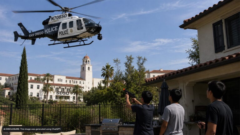 San Diego Students Playing With BB Guns in Their Backyard Drew a Police Helicopter — Then They Were Billed for the Response Anyway